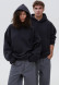 Milk color three-thread insulated oversize unisex hoodie with pockets 